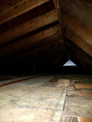 Another before photo of the attic storage decking in the poorly insulated attic.