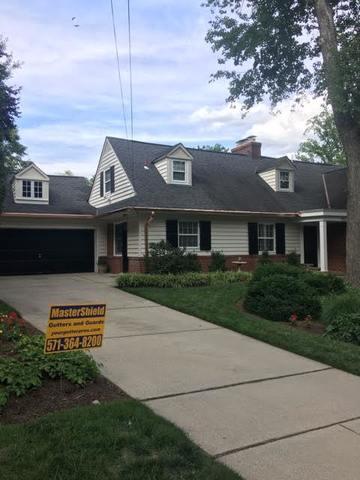 Copper gutter system in Bethesda, MD.