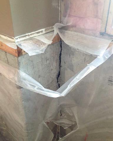 Large visible foundation crack