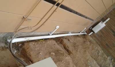 Another look at the intake piping for the moisture removal system.