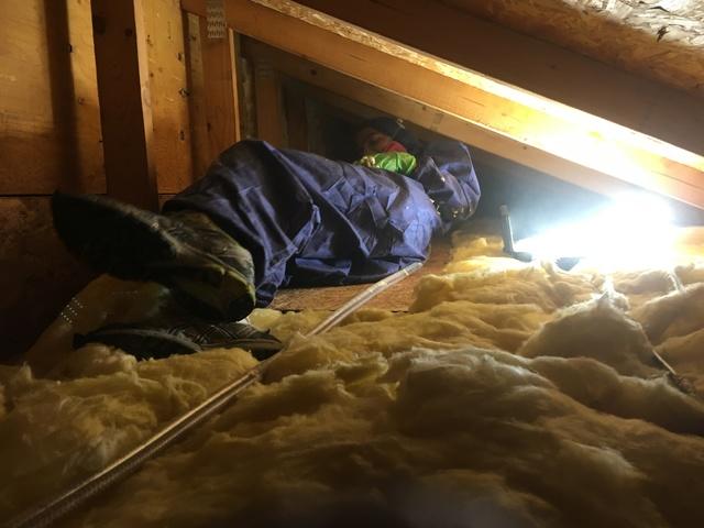 Working up in an attic isn't fun, but someone has to do it.