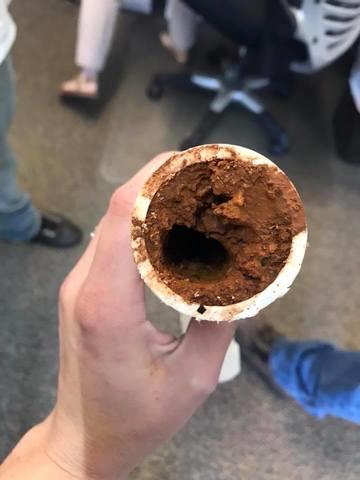 Years of iron build up in plumbing