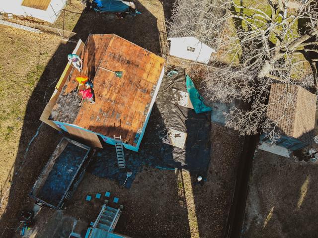 The old roof was removed to prepare for the new roofing system to be installed.