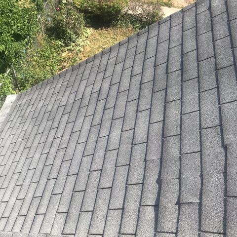 Here you can see that the shingles are becoming uneven and peeling up.