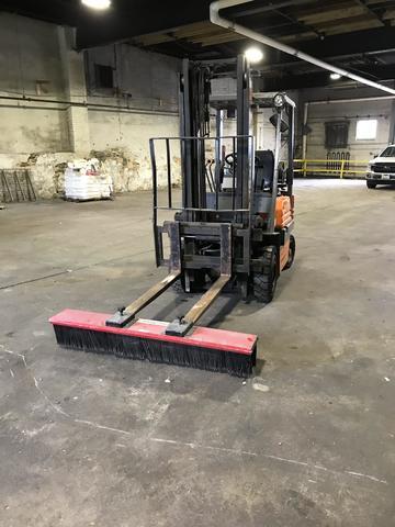 After shots of a warehouse cleaned out and broom swept. Baltimore MD.