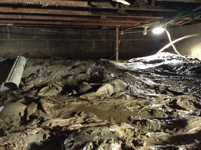 The crawl space was incredibly wet and needed proper drainage.