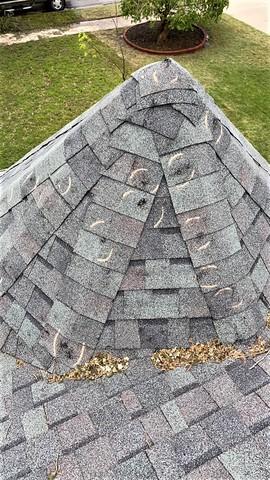 The roof took a beating .