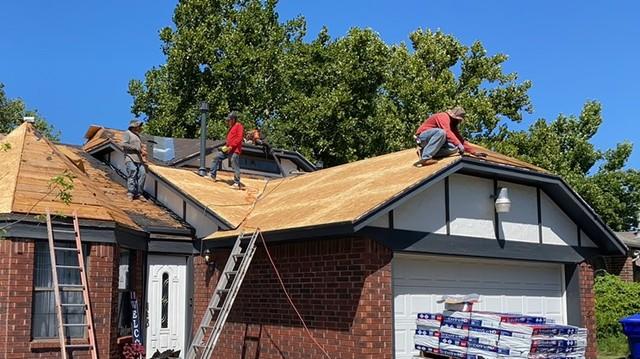 New decking is being installed.