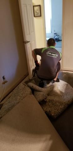 Our team removing the carpet