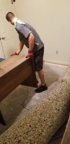 Our team removing the carpet