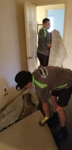 Our team removing the carpet