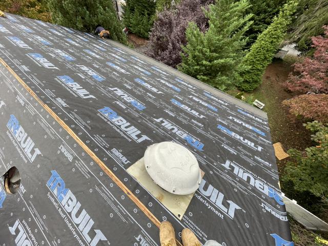 The ice and water membrane is installed.