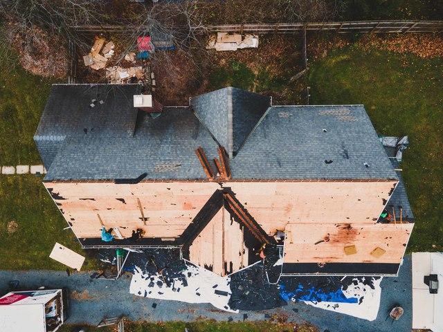 Our crew removed the old roofing shingles.