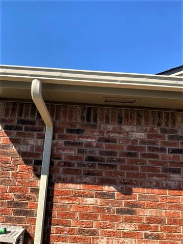 We replaced her gutters after the first storm and they took a beating so we replaced them one more time.