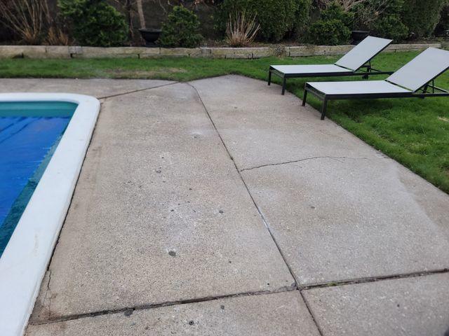 After: Levelled pool deck. No tripping hazards in sight.