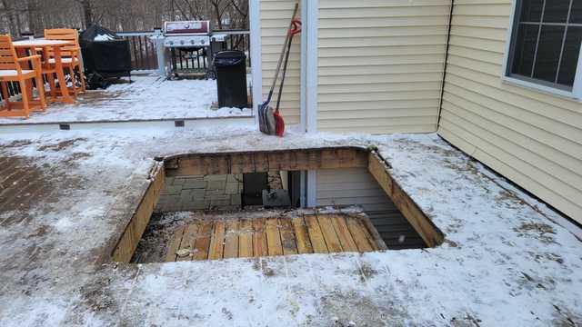 Top view of hot tub removed from deck.
