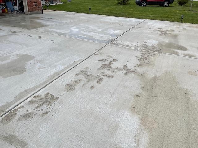 Chipping and flaking from weather and wear.