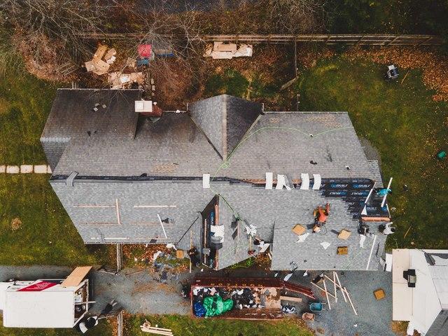 A new roof being installed