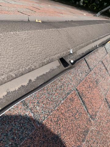Old metal ridge vent. Allowing water to get in.