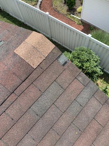 Wrong cap shingles used to repair.