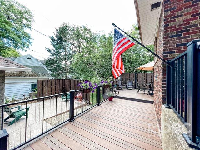 Modern deck rail.