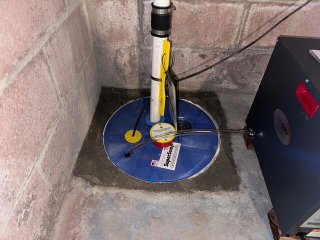 Image showing the installed sump pump.