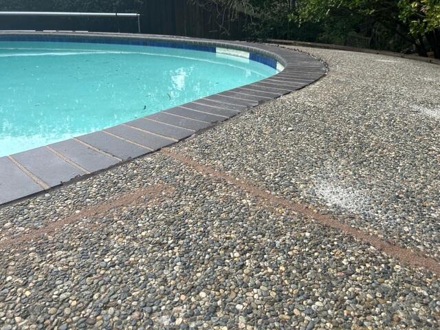 After image showing the pool deck lifted back into near original position.