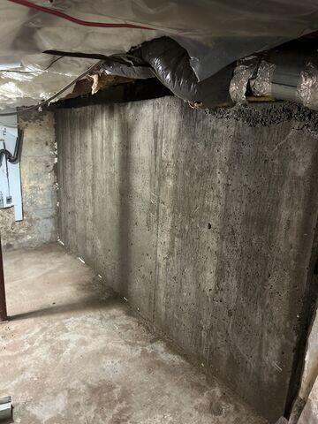 New Concrete wall done and PowerBrace beams ready to be put in place