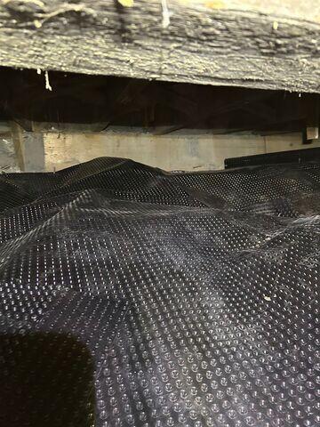 Drainage Matting placed below the CleanSpace Vapor Barrier