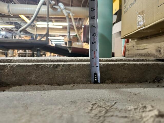 Initial visit with concrete sinking.