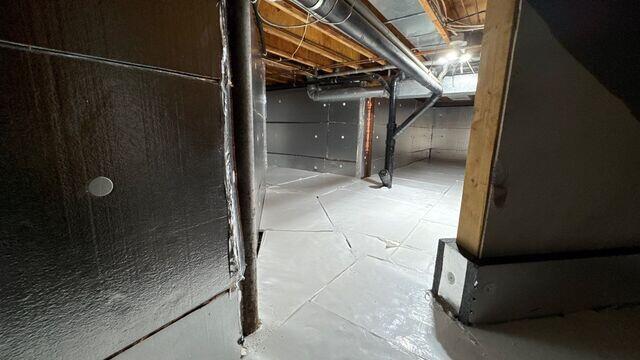 The crawl space with TerraBlock™ insulation.