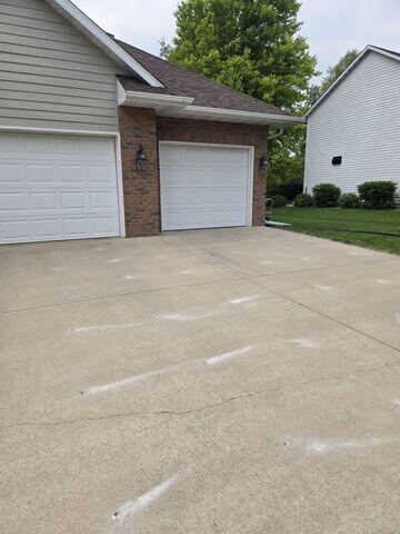 The driveway has been lifted and leveled
