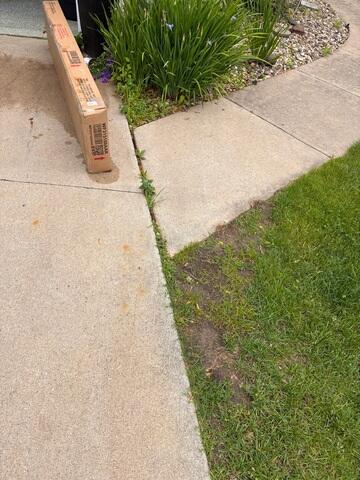 The end of the walkway is showing signs of sinking