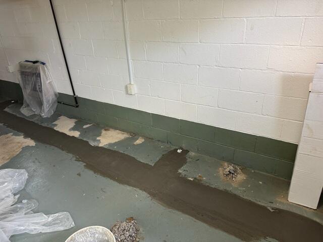 This was after we sealed the perforated drains, but before we installed our DryTrak.