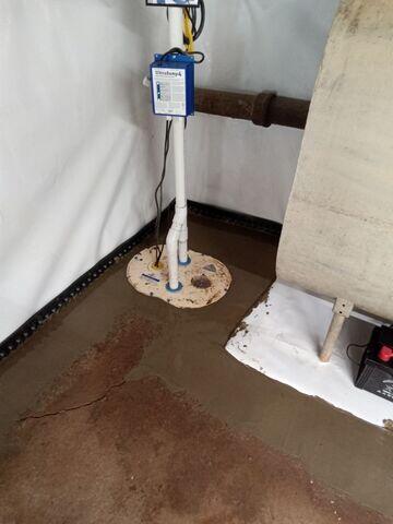 The TripleSafe Sump System has been installed to help expel any intruding water away from the property and will be discharged to the exterior of the home.