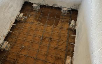 Reinforcement installed in new floor location