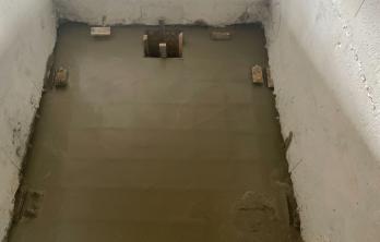 New concrete floor poured