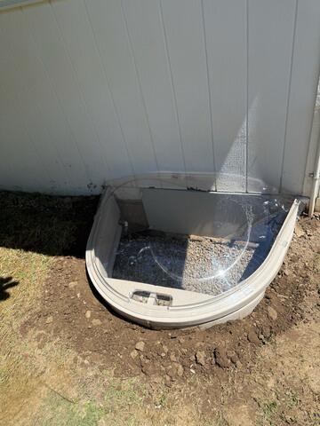 This is our EverLast Access Well, it is big enough for the homeowner to crouch down and enter the crawl space through the exterior access EverLast Door. It is made of very heavy gauge durable polyethylene, and holds back soil from the crawl space door.