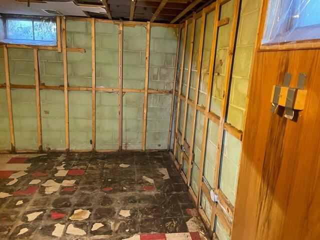 Before our crew waterproofed the area
