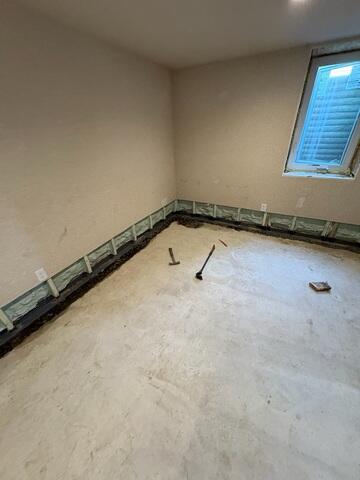 During: Our Foreman, Francisco, and his crew installed WaterGuard along the basement perimeter.