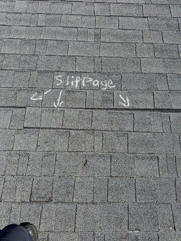 Our Inspector, Josh, revealed that many of the shingles were slipping.