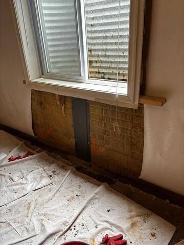 window duct drain installed