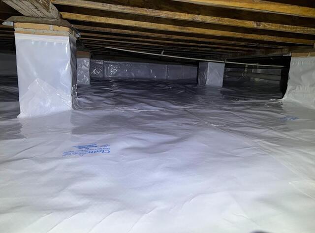 Check out the insane difference our CleanSpace Liner visually makes on the underside of this home!