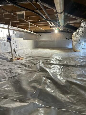 We installed our TripleSafe Sump Pump to provide triple-layer protection, ensuring reliable water removal even during heavy rain, pump failure, or power outages. CleanSpace was installed to seal the crawl space from ground moisture, creating a dry, clean, and mold-resistant environment beneath the home.