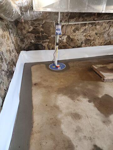 We installed our WaterGuard System to capture wall and floor seepage before it reaches the basement, directing it safely to the sump pump and keeping the space dry year-round.