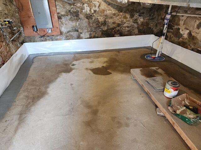 Our crew also added CleanSpace Wall Panels to block moisture from entering through the foundation walls while channeling any seepage directly into the drainage system, helping prevent mold and musty odors.