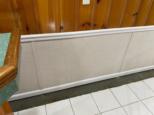 We replaced damaged lower basement walls with EverLast Wall Panels, moisture-resistant, mold-proof panels that not only protect against future seepage but also give the space a clean, finished appearance.