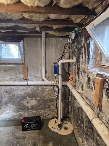 The second TripleSafe sump pump was installed in the unfinished part of the basement to further protect that area from water.