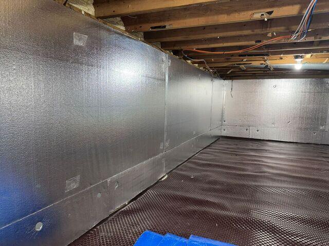 The crew added SilverGlo Insulation Panels to create a moisture-resistant thermal barrier that improves energy efficiency while reducing humidity and preventing mold growth.