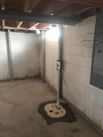 After: Our Foreman, Dylon, and his crew secured all the products throughout the basement.